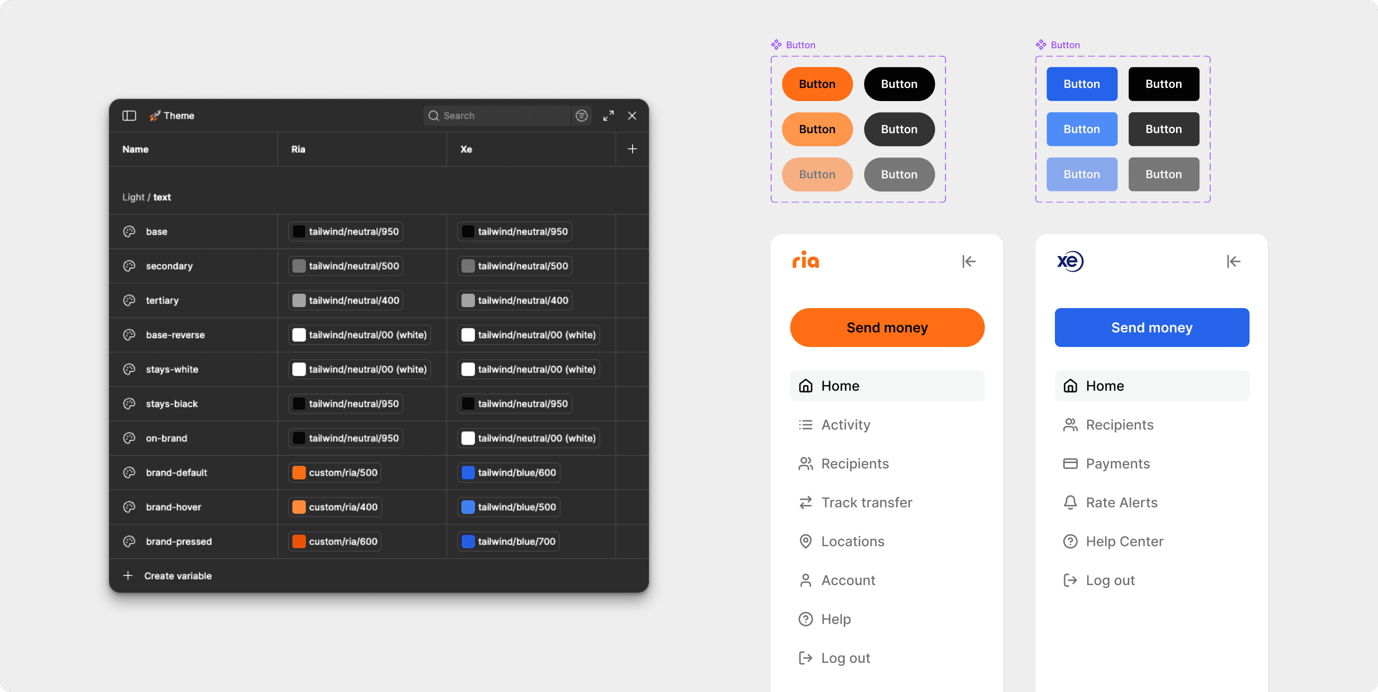 Figma design system variables and token architecture