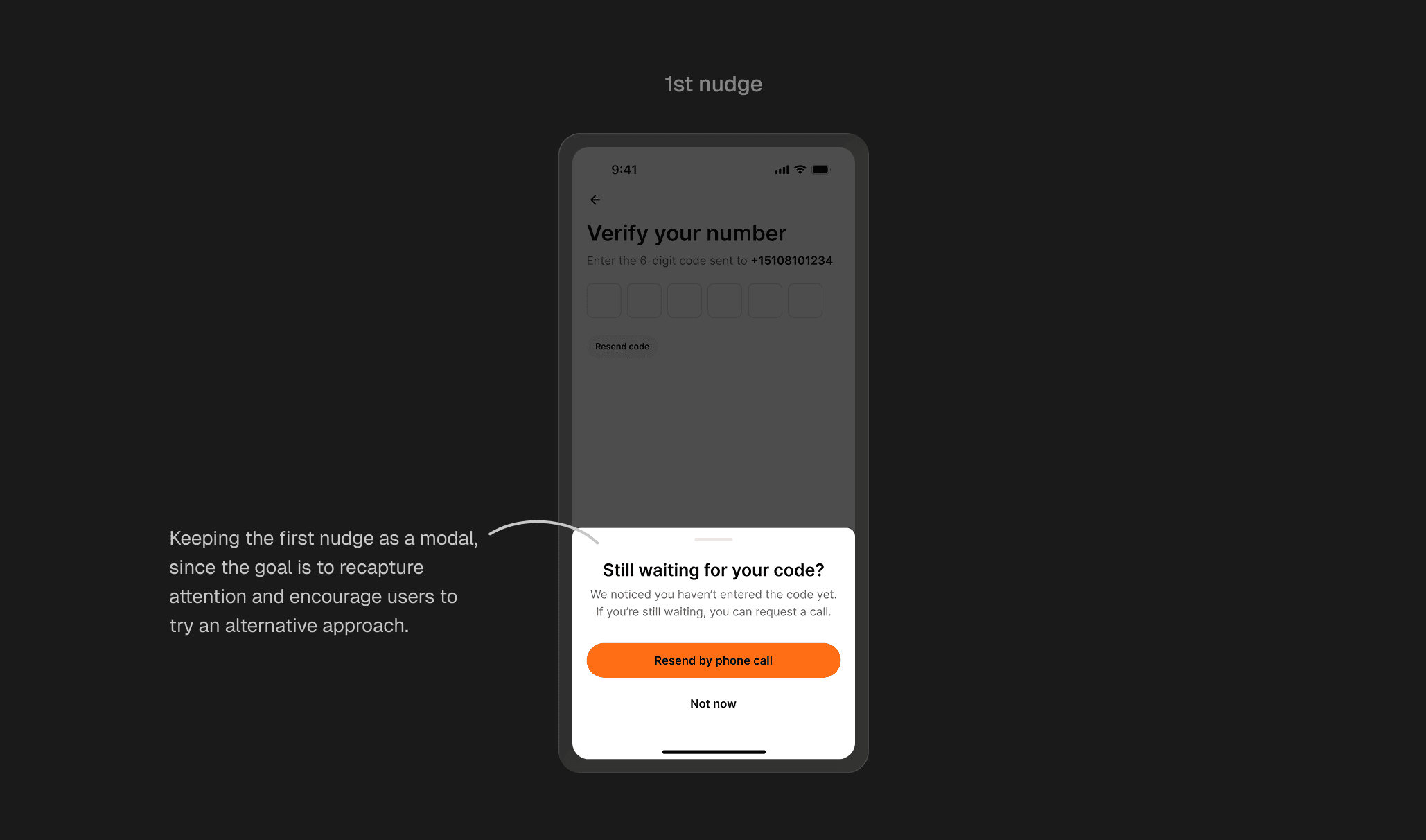 1st nudge — modal to recapture attention