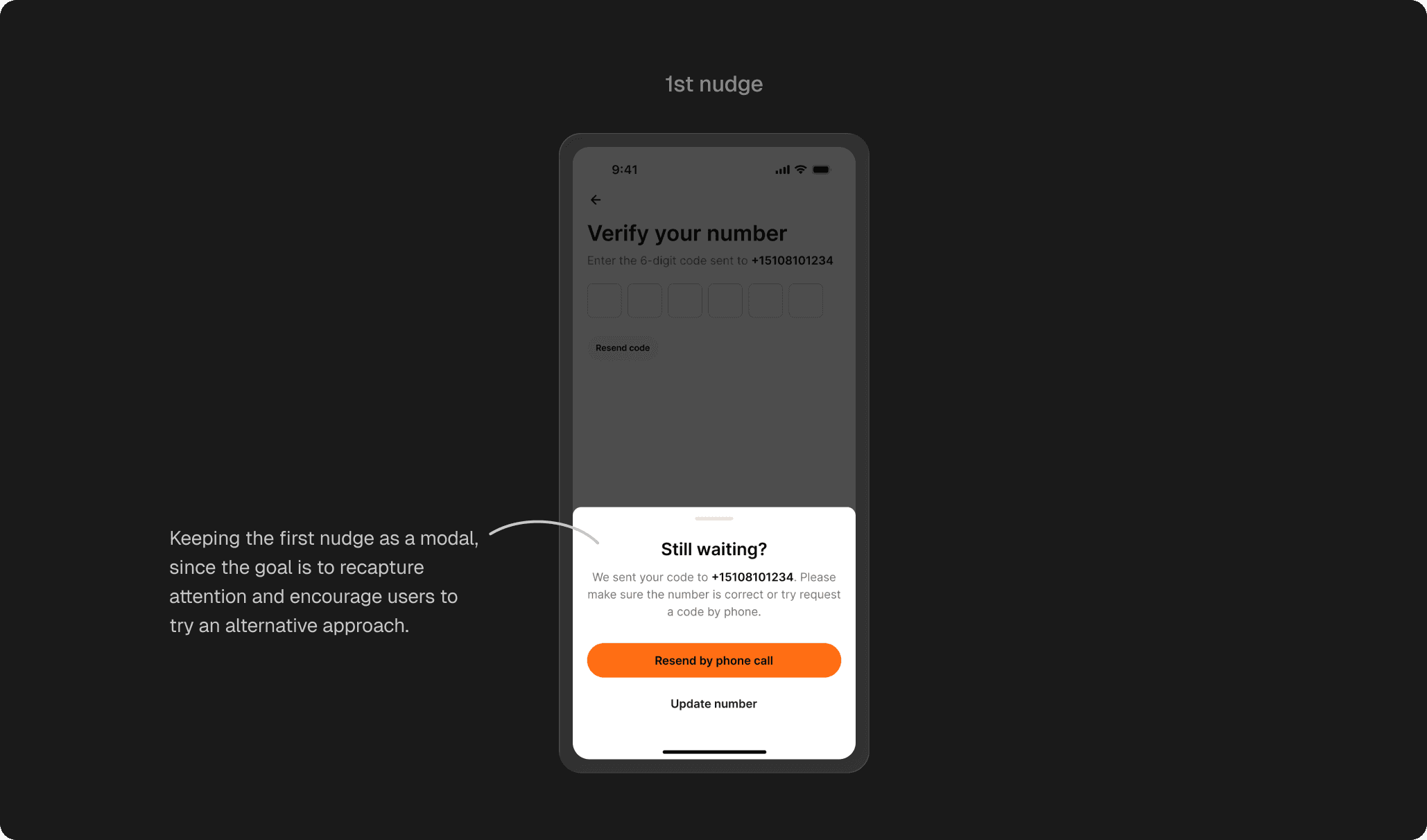 1st nudge — modal to recapture attention
