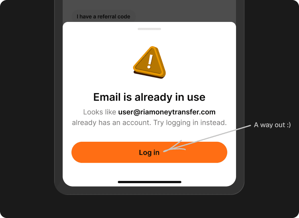 After — fork to login flow