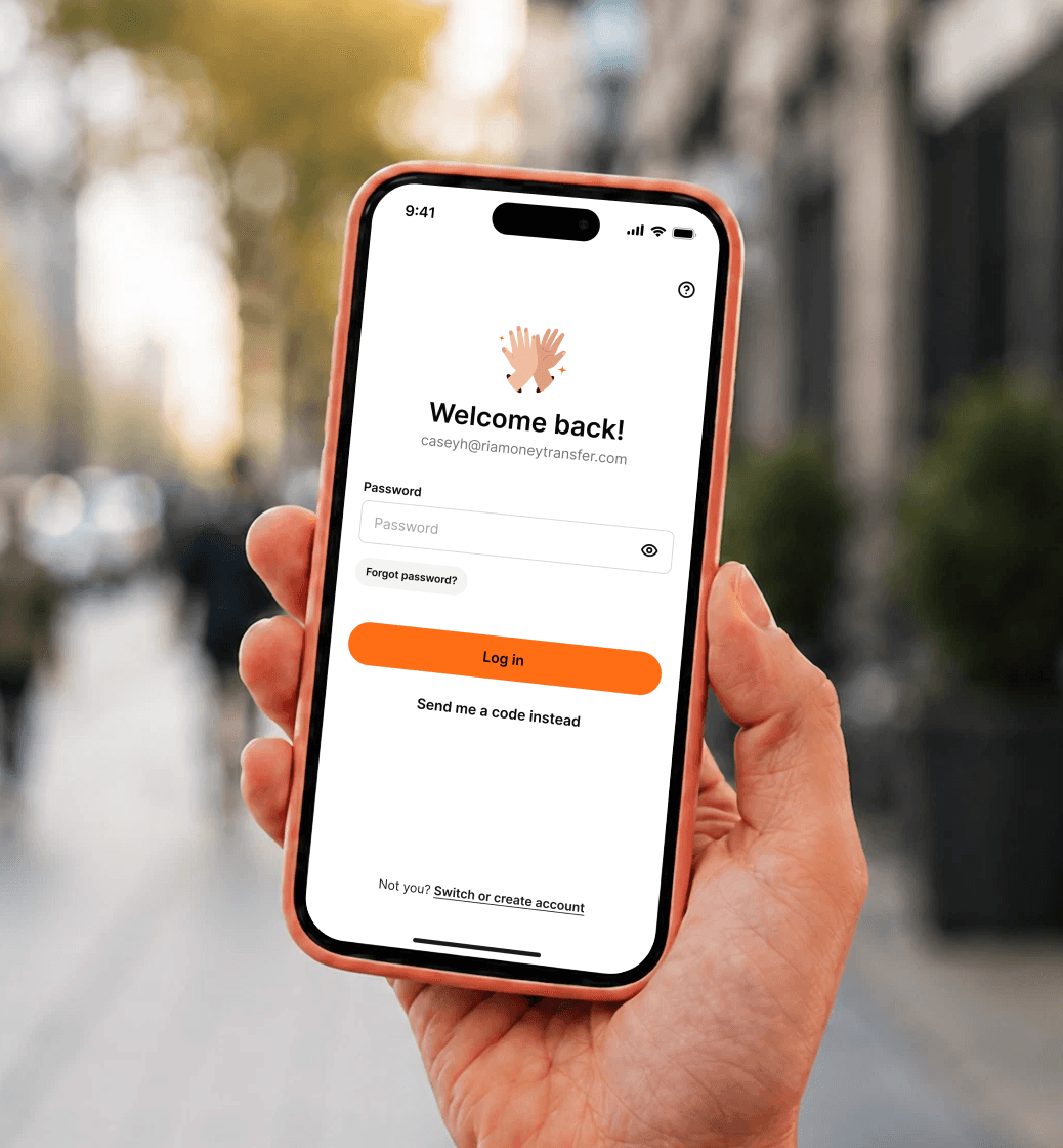 Login screen phone mockup