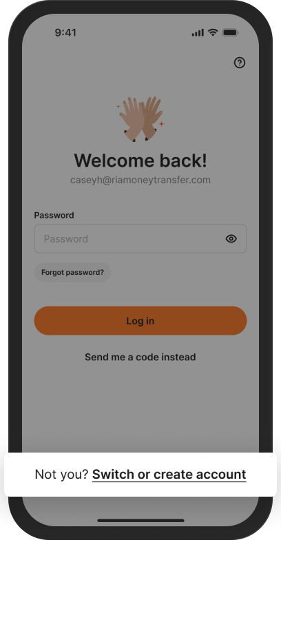 Final version — user feedback: it’s clear that I can switch or create an account